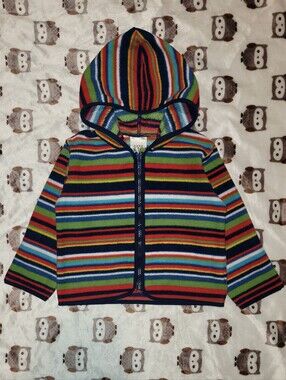 $1 | NB | Striped Fleece Zip‑Up Hoodie
